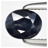 0.48ct 5x4mm Oval Natural Medium Blue Sapphire - H