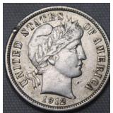 USA Barber Dime 1912