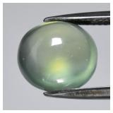 5.79ct 11.2x10mm Oval Cabochon Natural Green Prehn