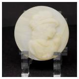 15.21ct Lady Portrait Cameo Carving Natural White