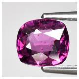 0.88ct Cushion Natural Pinkish Purple Rhodolite Ga