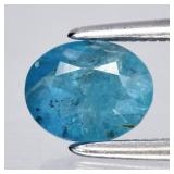 0.98ct 6.5x5.2mm Oval Natural Blue Apatite - Unhea