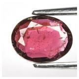 0.70ct Oval Natural Purplish Pink Tourmaline - Unh