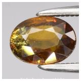 1.02ct 7x5mm Oval Natural Greenish Yellow Sphene G