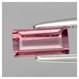 0.61ct 6.5x3.2mm VS Baguette Natural Pink Tourmali