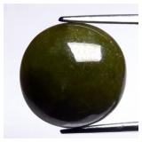 8.27ct Round Cabochon Natural Green Jade - Untreat