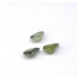 3pcs Lot 2.34ct t.w Pear Natural Blue Green Sapphi