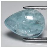 5.03ct 13.8x9.7mm Pear Cabochon Natural Blue Aquam
