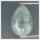 6.50ct Pear Natural Light Greenish Blue Aquamarine