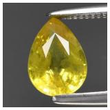 0.98ct 6.8x5mm Pear Yellow Sapphire - Madagascar G