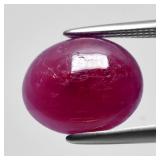 5.40ct 10.5x9.5mm Oval Cabochon Red Ruby - Unheate