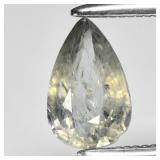 0.99ct 7.5x4.8mm Pear Green Sapphire - Unheated, M