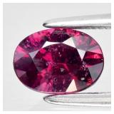 0.94ct Oval Brilliant Natural Purplish Pink Rhodol