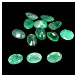 Oval Natural Unheated Green Emerald Brazil 12pcs 5