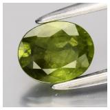 0.68ct 6x4.7mm Oval Natural Green Sapphire - Heate