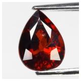 1.43ct 7.7x5.8mm Pear Natural Orangish Red Garnet
