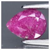 1.13ct 7x5.3mm Pear Purplish Red Ruby - Heated Mya