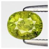 0.65ct 5.2x4.2mm Oval Natural Yellowish Green Gros