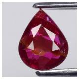 0.61ct 6.3x5mm Pear Red Ruby - Unheated, Tanzania
