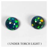 Pair 2pcs Round Natural AAA Floral Flash Play Of C