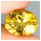 Oval Concave Cut Natural Top Yellow Citrine 9.95ct