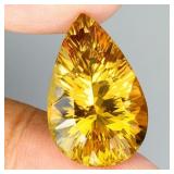 Pear Concave Cut Natural Top Yellow Citrine 14.60c