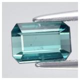 0.73ct 6.5x4.3mm Octagon Natural Bluish Green Tour
