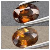 1.08ct 7x5.2mm Oval Natural Greenish Yellow Sphene