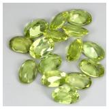 Oval Natural Unheated Top Rich Green Peridot 15pcs