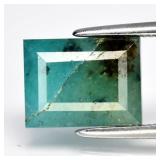 2.68ct 9.5x7.2mm Baguette Natural Green Blue Grand