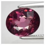 1.54ct 7.3x6mm Oval Natural Purplish Pink Rhodolit