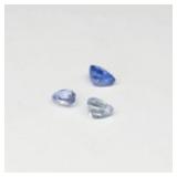 3pcs Lot 1.40ct t.w Pear Natural Blue Sapphire - H