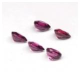 5pcs Lot 4.07ct t.w Pear Natural Rhodolite Garnet