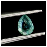 Pear Cut Natural Unheated Transparent Green Emeral