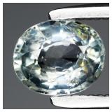 0.69ct 5.5x4.5mm Oval Light Greenish Blue Sapphire
