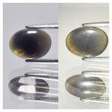 0.50ct 8.7x6.5mm Oval Cabochon Natural Black Opal