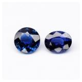 Pair 2pcs/0.48ct t.w VS Round & Oval Natural Blue