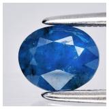 0.94ct 6.5x5.5mm Oval Natural Blue Apatite - Unhea