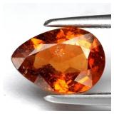 1.09ct 8x5.7mm Pear Natural Orange Hessonite Garne