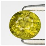 0.58ct 4.7x4.2mm Oval Natural Yellowish Green Gros