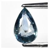 0.54ct 6x4mm Pear Greenish Blue Sapphire - Unheate