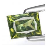 0.51ct 4.8x3.5mm Baguette Green Sapphire - Unheate