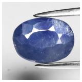 1.26ct 7x5.2mm Oval Blue Sapphire - Tanzania Gemst