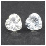 Pair 2pc/2.01ct VS Heart Brilliant Natural White T