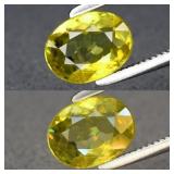 0.82ct 7x5.3mm Oval Natural Greenish Yellow Sphene
