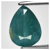 1.71ct 8.7x6.8mm Pear Natural Blue Green Grandidie
