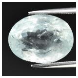 6.88ct Oval Natural Light Greenish Blue Aquamarine