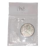 Silver 1968 Canada 25ï¿½ Coin