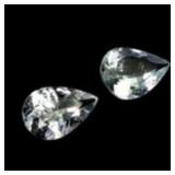 Pair 2pcs Pear Cut Natural Top Blue Green Aquamari