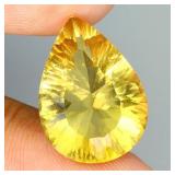 Pear Concave Cut Natural Top Yellow Citrine 11.62c